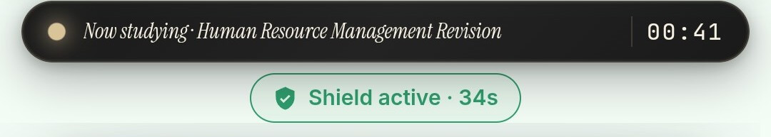 Focus Shield chip — active