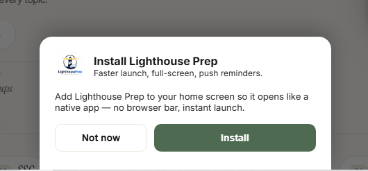 Install prompt