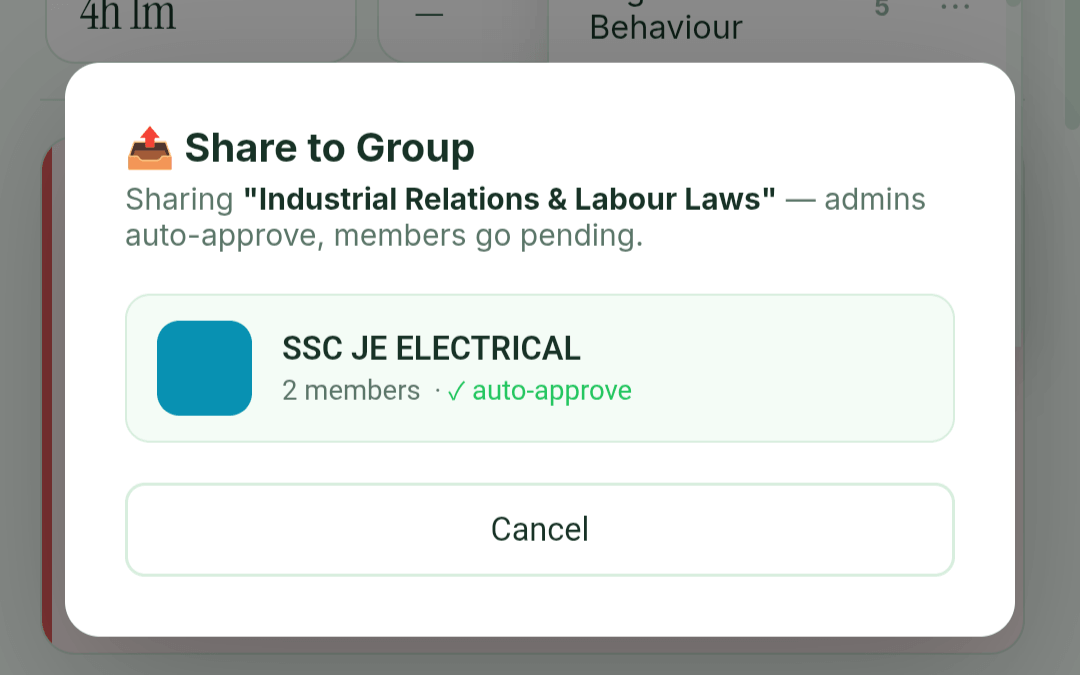 Share to group modal