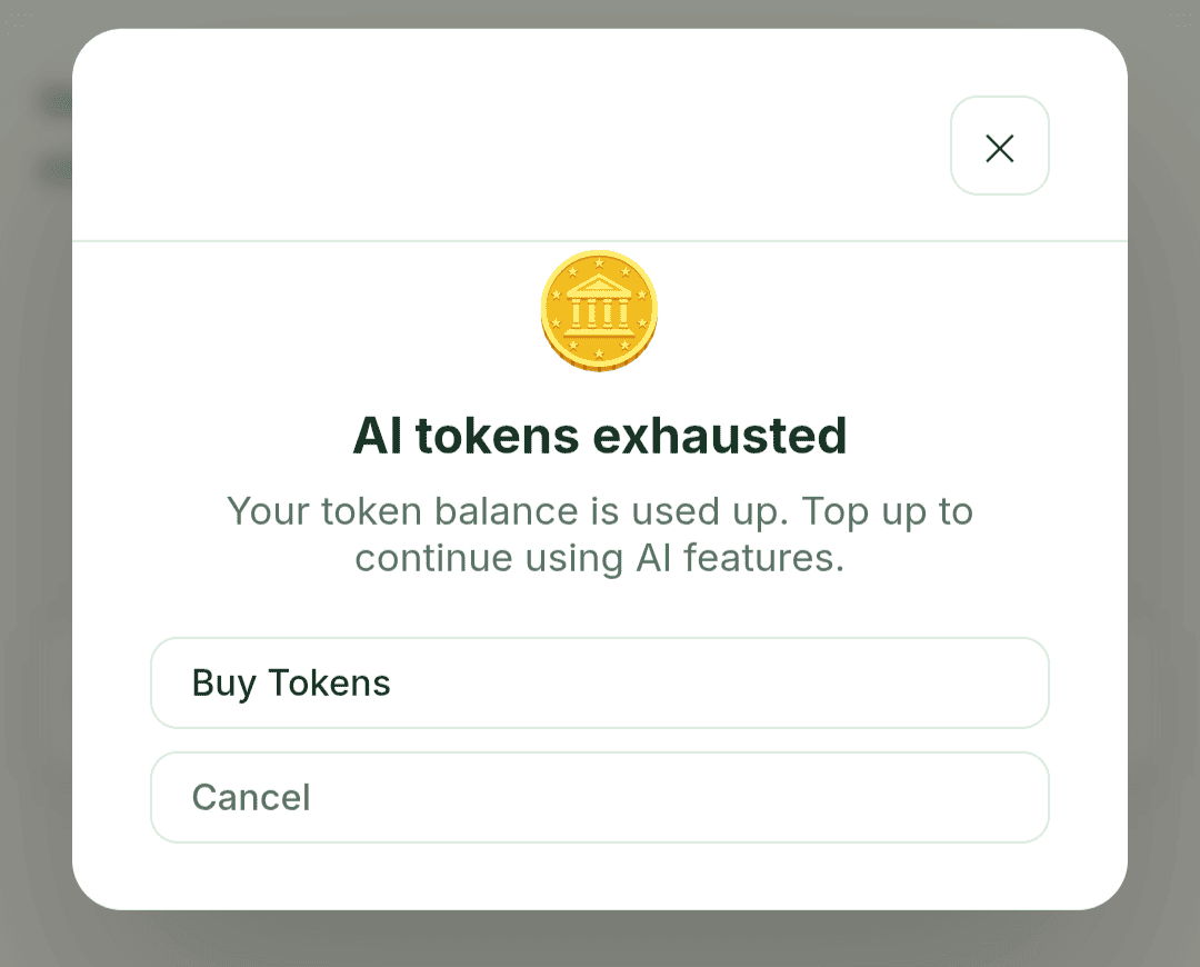 Token-exhausted prompt